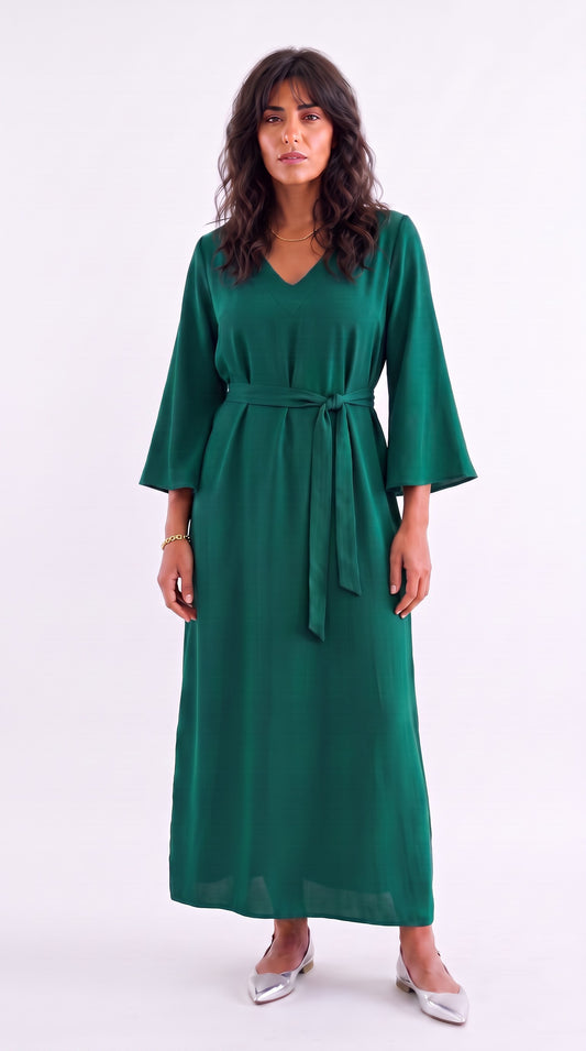 Verde Élégance Plus Size Φόρεμα