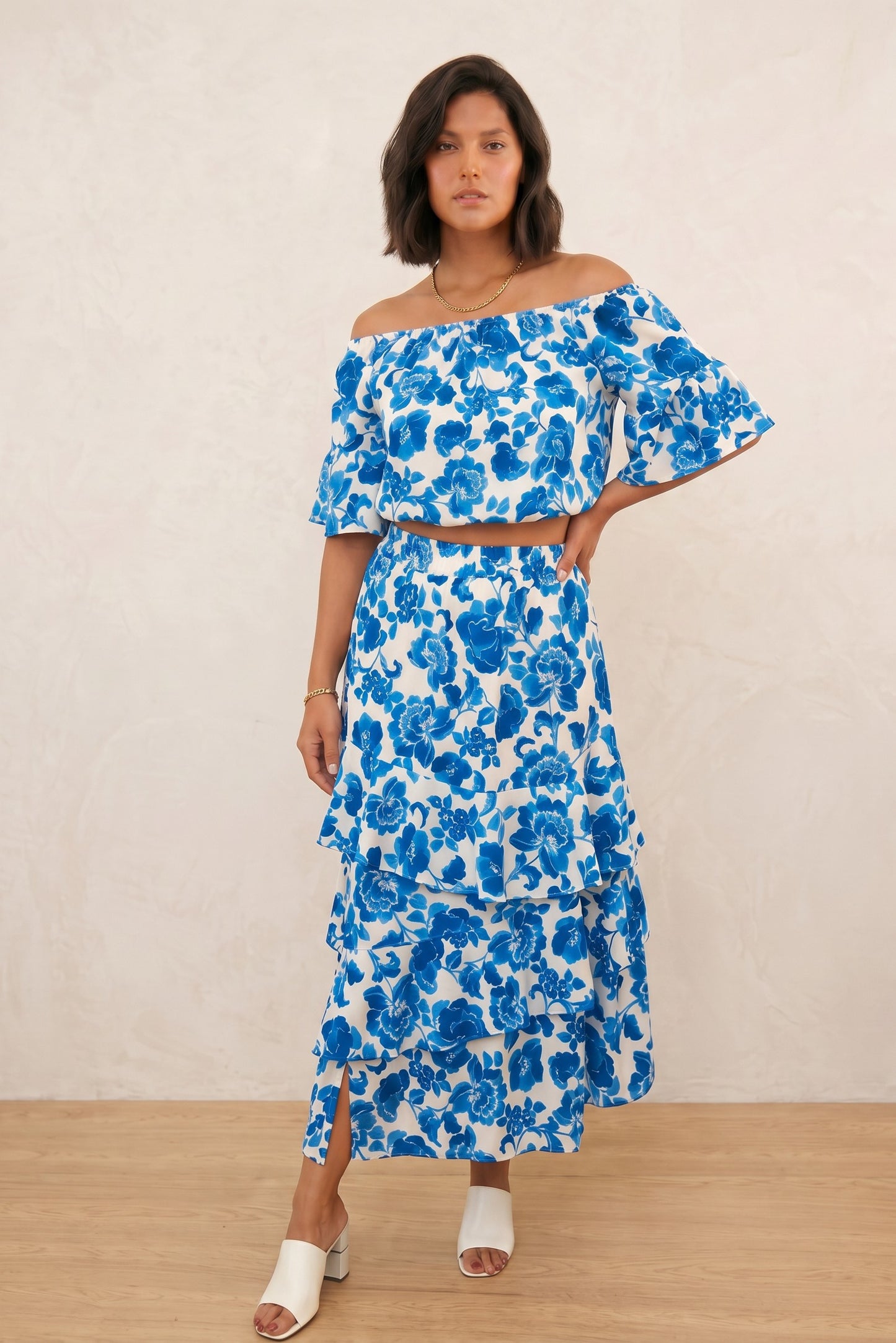 Σετ Φούστα & Crop Μπλούζα Floral από Ζορζέτα