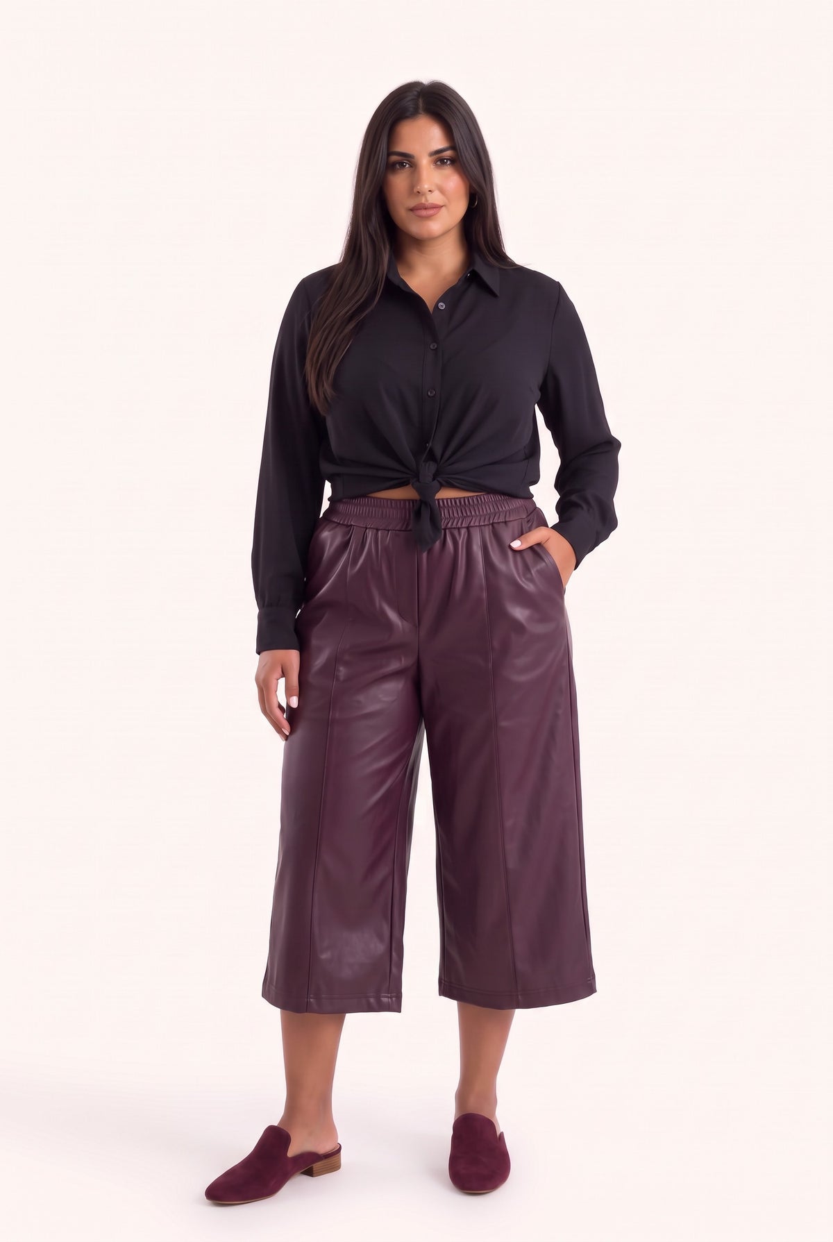 Γυναικείο Παντελόνι Κροπ Plus Size