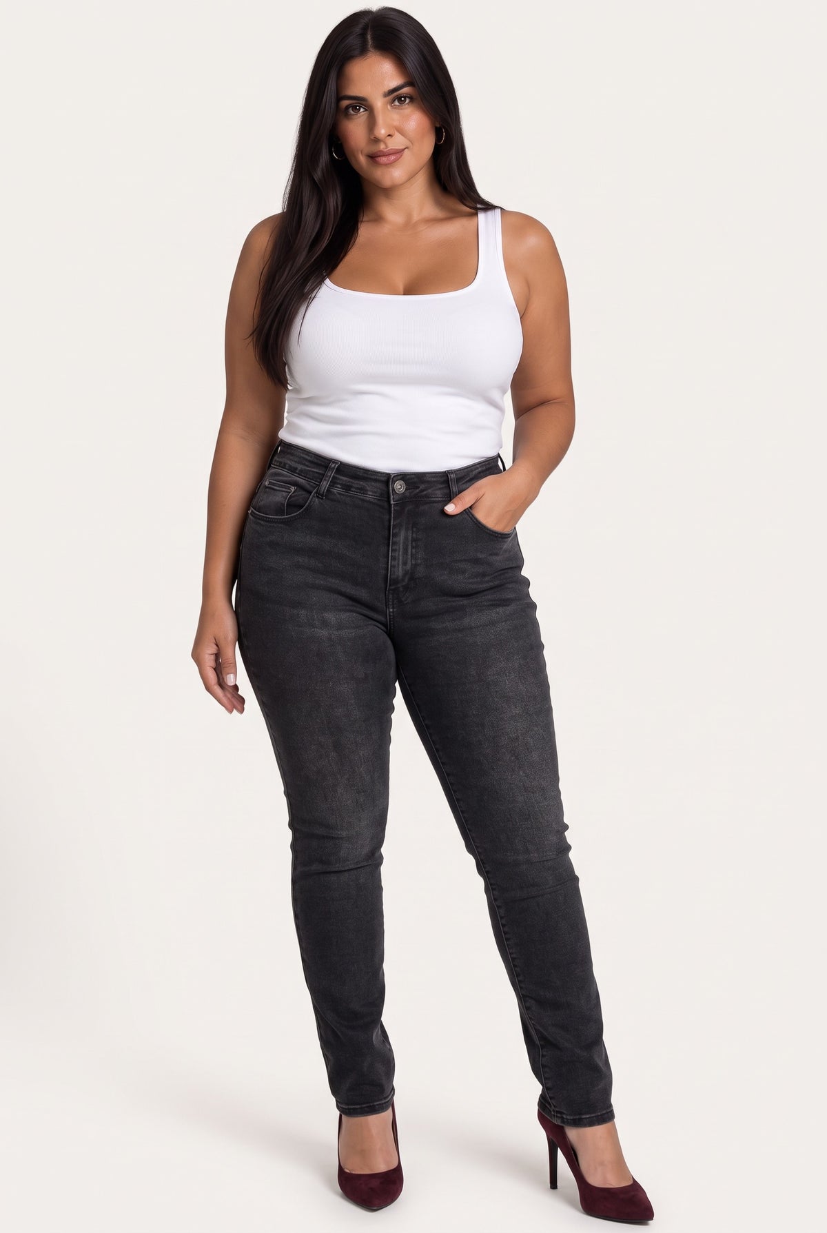 Plus size Jean ΠΑΝΤΕΛΟΝΙ Μαύρο