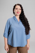 Plus size Μπλουζα Stylish Blue