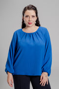 Plus size Μπλουζα Γκοφρε Μπλε