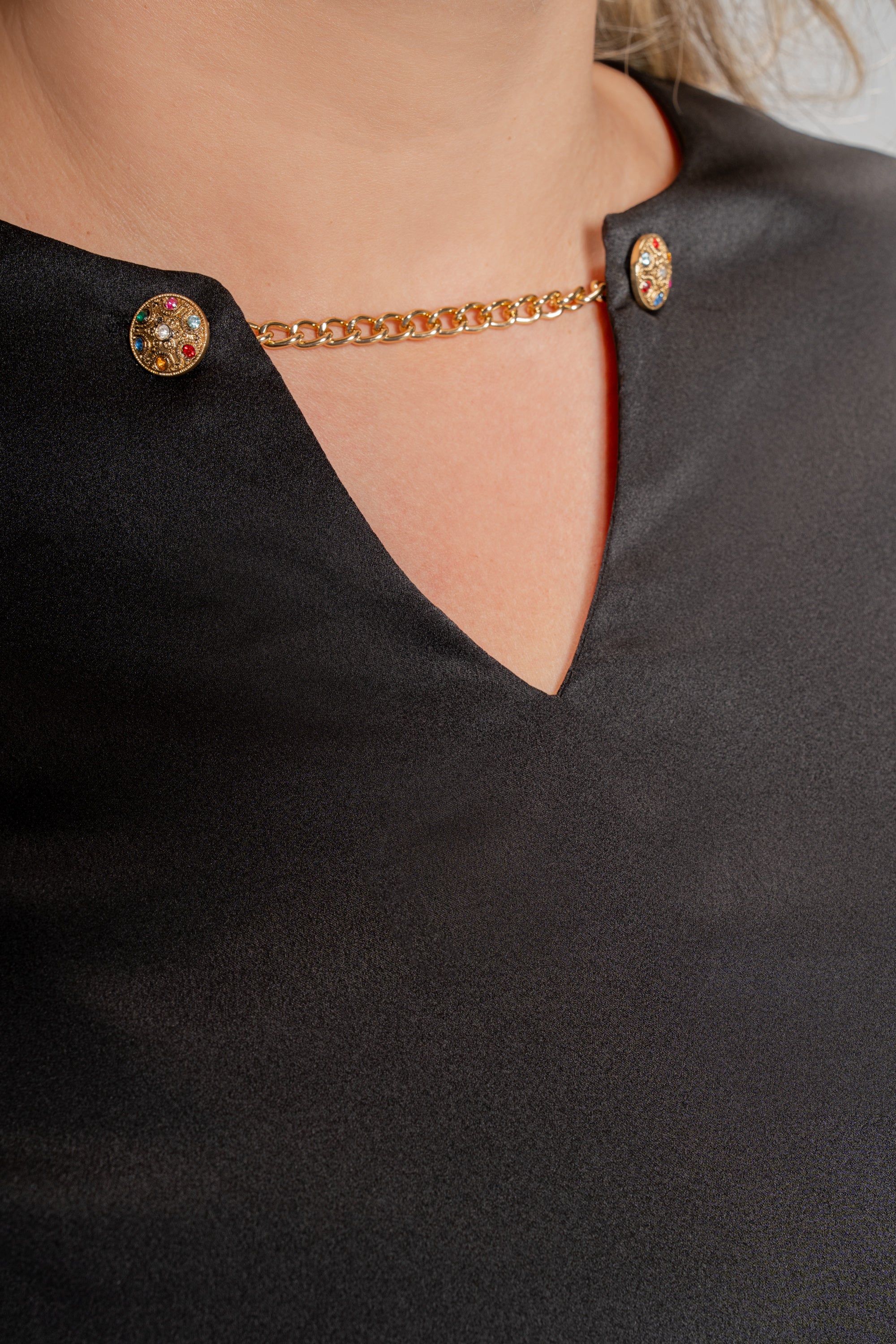 Incarno σατέν μπλούζα Black