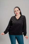 Plus size ΜΠΛΟΥΖΑ ΜΕ ΜΠΑΣΚΑ ΜΑΥΡΟ