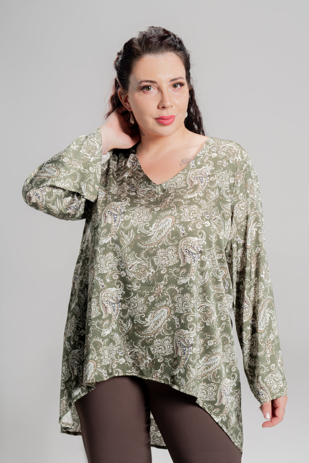 Ασύμμετρη Τουνίκ Green Floral