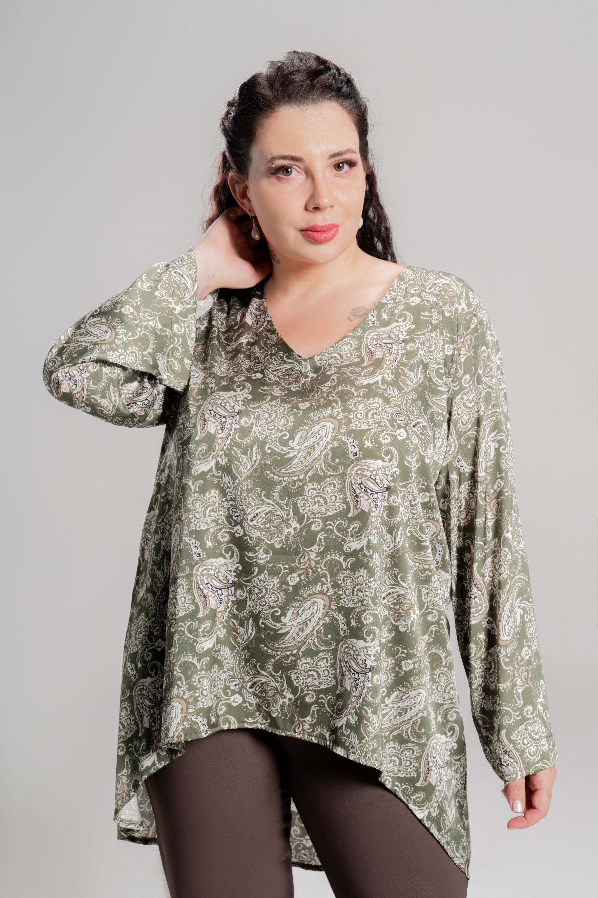 Ασύμμετρη Τουνίκ Green Floral