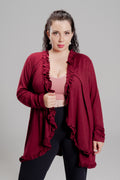 Plus size Ζακέτα απο πλεκτό σενίλ Κόκκινο
