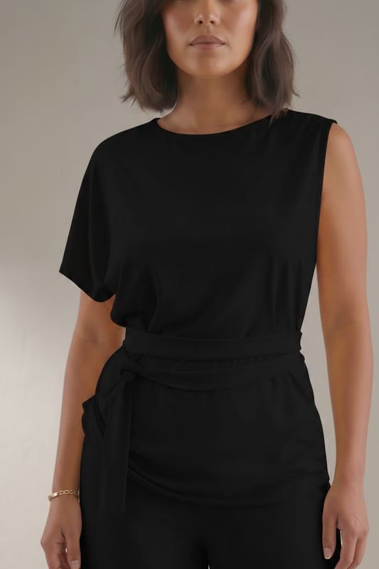 Τουνίκ μαύρη με ζώνη