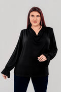 Plus size Μπλούζα πλεκτή Μάυρο