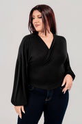 Plus size Μπλούζα πλεκτή Μαύρη