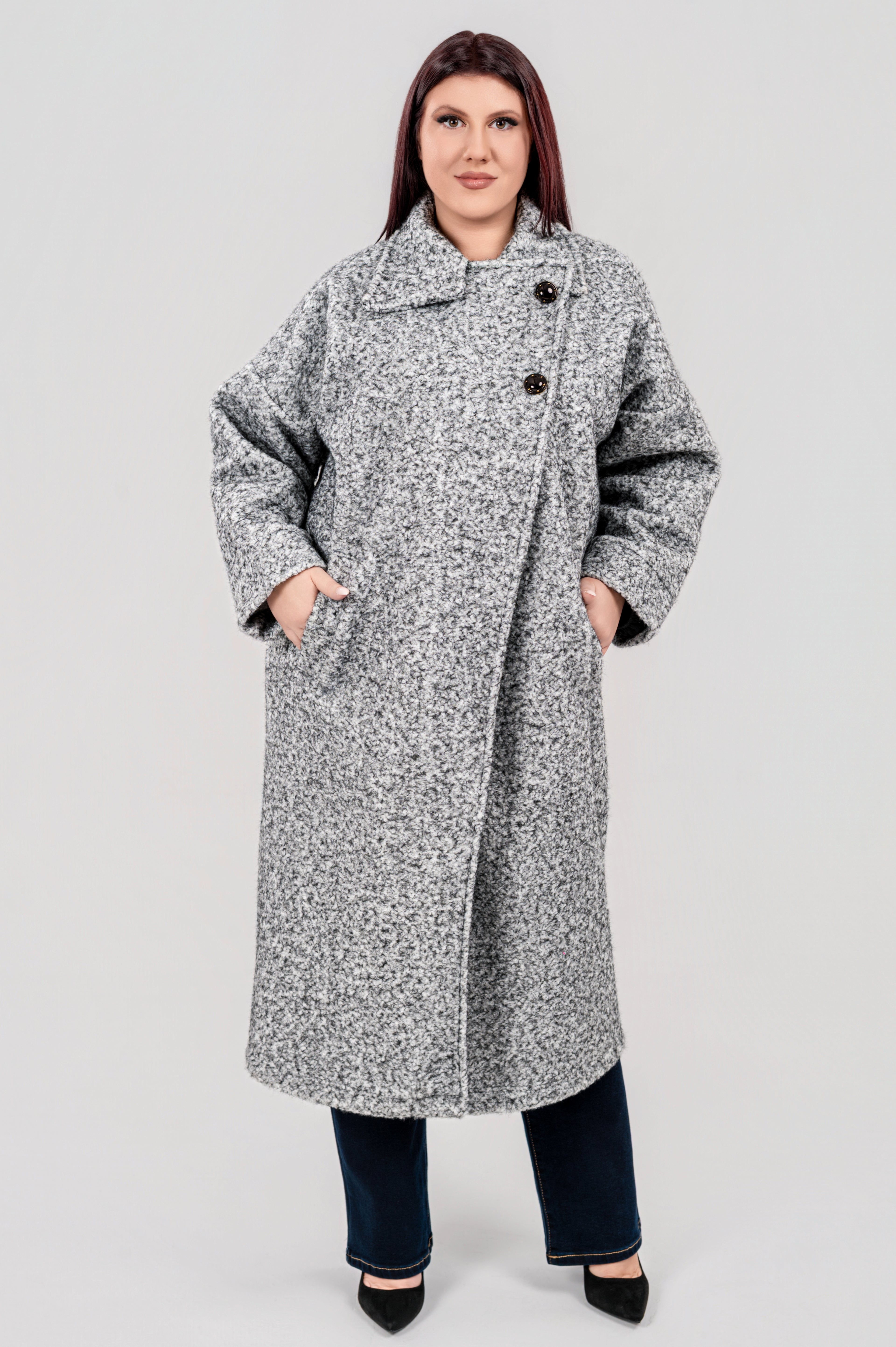 Παλτό Μαύρο Γκρι