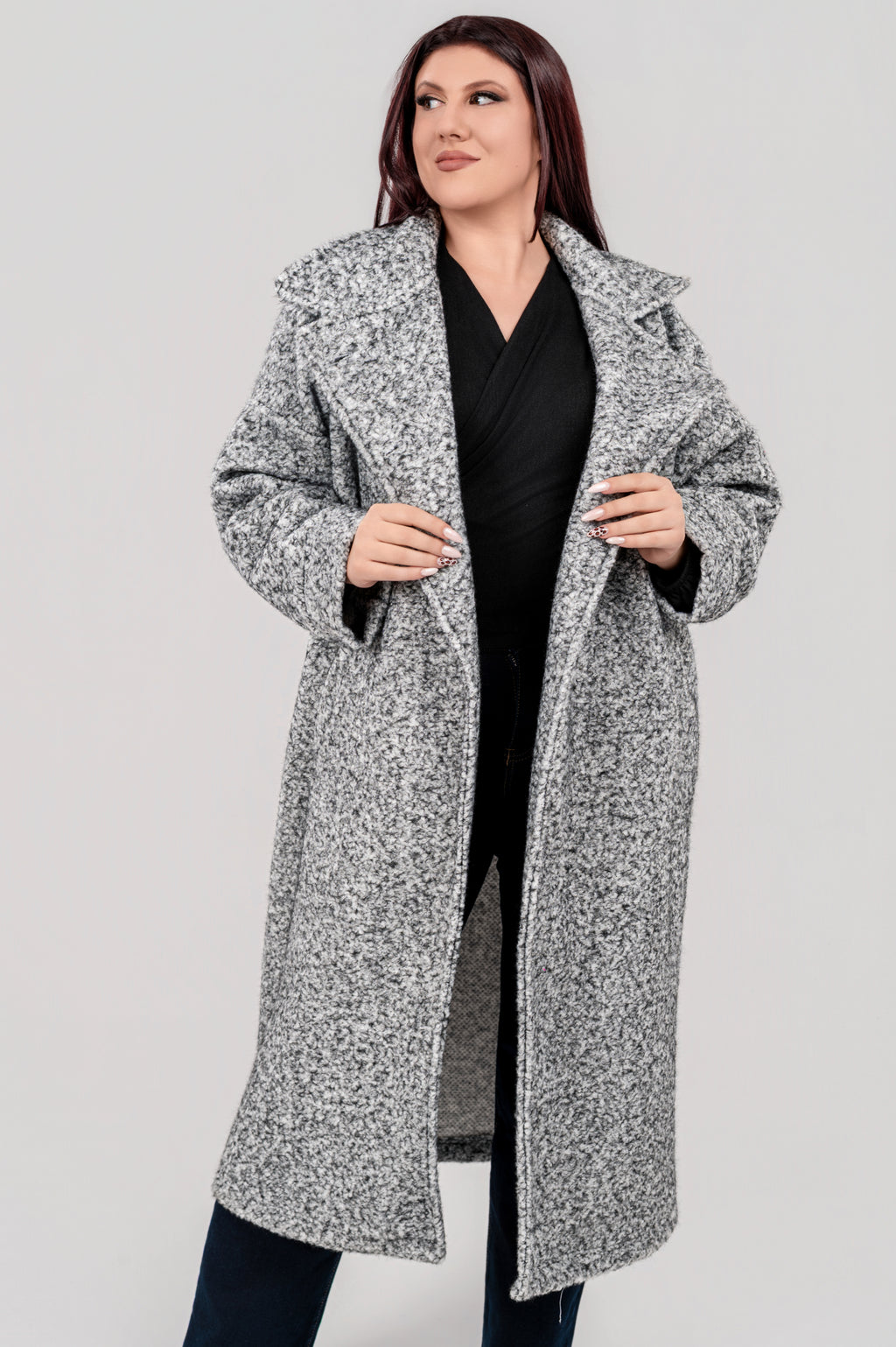Παλτό Μαύρο Γκρι