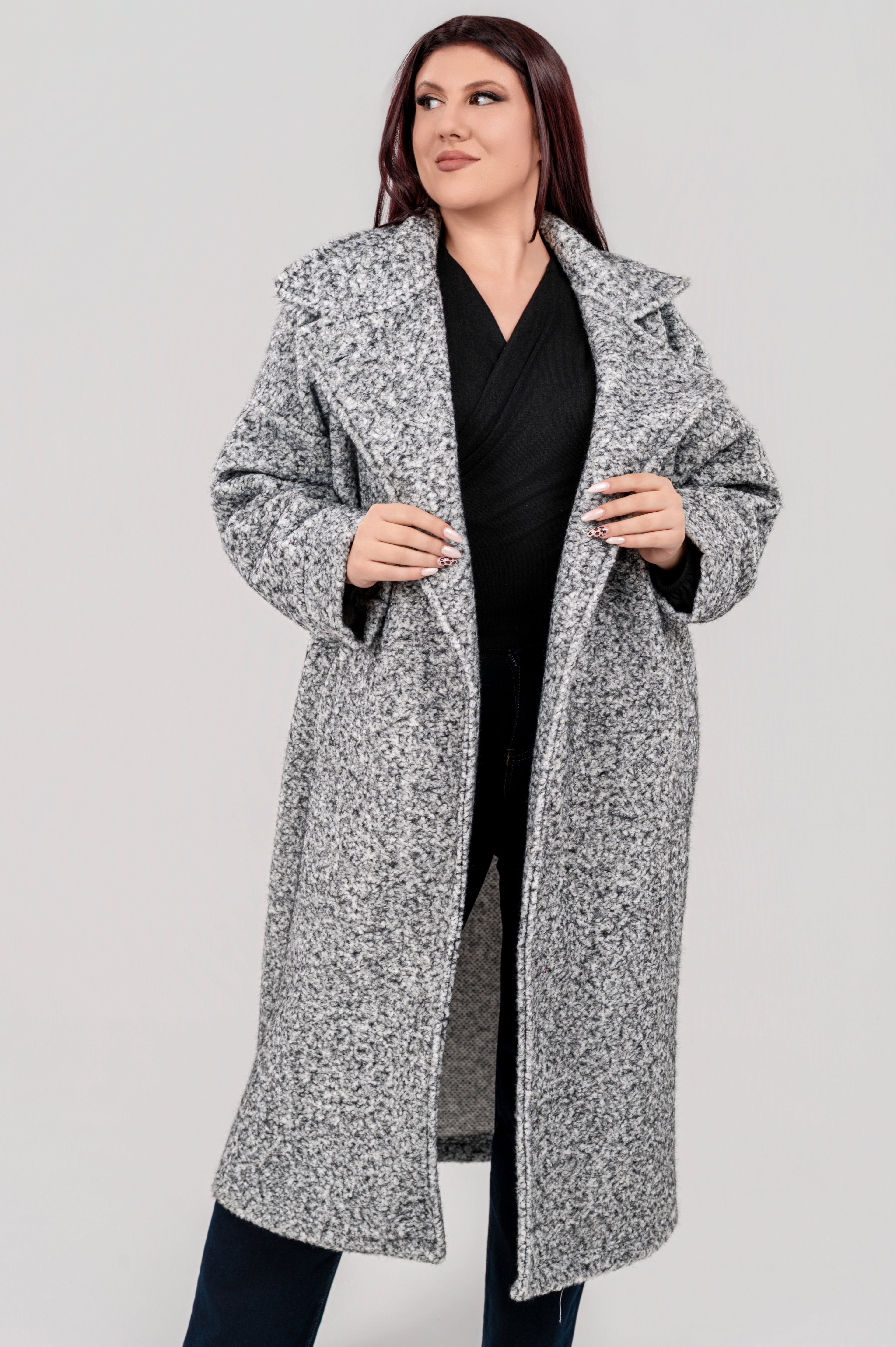 Παλτό Μαύρο Γκρι