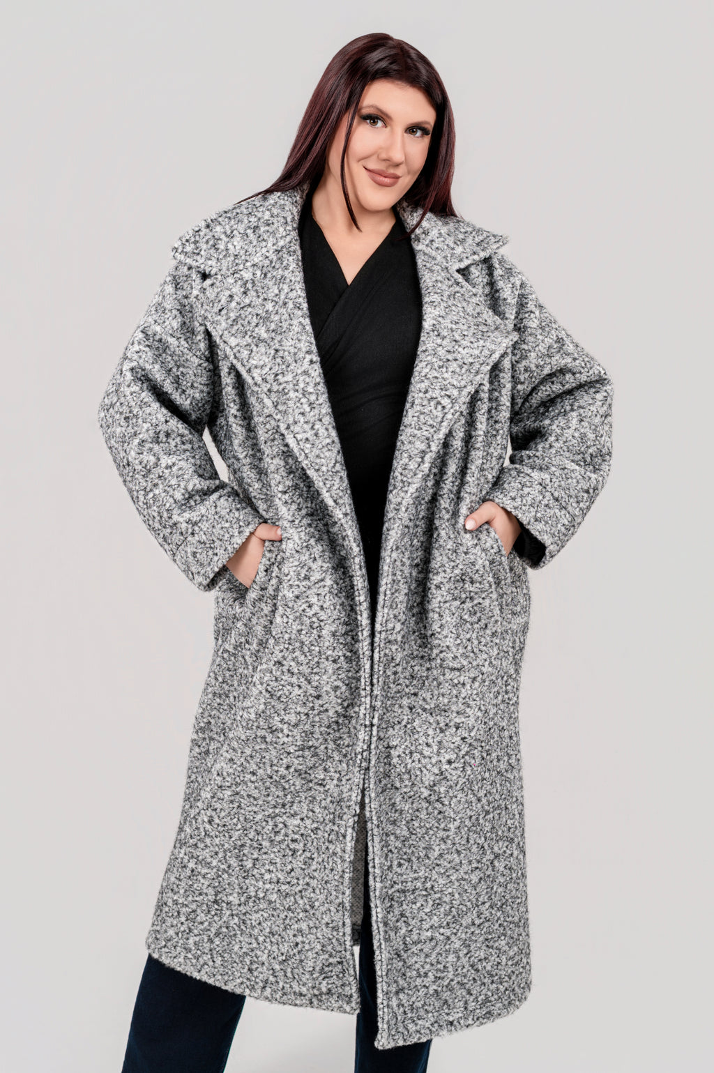 Παλτό Μαύρο Γκρι