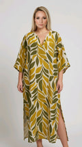 Φόρεμα Maxi με Ethnic Print — Χρυσό/Λαδί