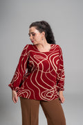 Plus size ΜΠΛΟΥΖΑ ΜΕ ΖΩΝΑΚΙ ΜΠΟΡΝΤΟ PRINT