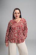 Plus size Μπλούζα Red