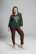 Plus size ΜΠΛΟΥΖΑ ΜΕ ΣΤΑΜΠΑ ΠΡΑΣΙΝΟ