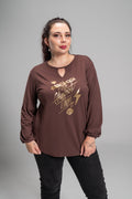 Plus size ΜΠΛΟΥΖΑ ΜΕ ΣΤΑΜΠΑ ΣΟΚΑΛΑΤΙ