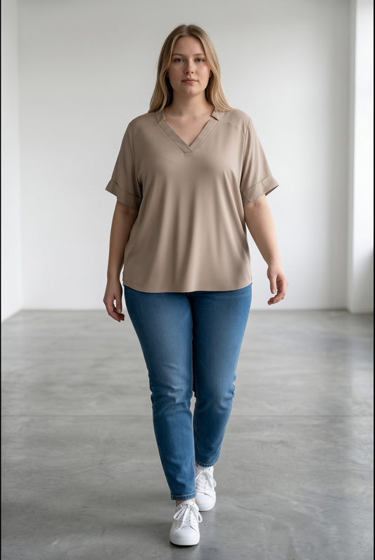 Μπλούζα Oversized Μπεζ