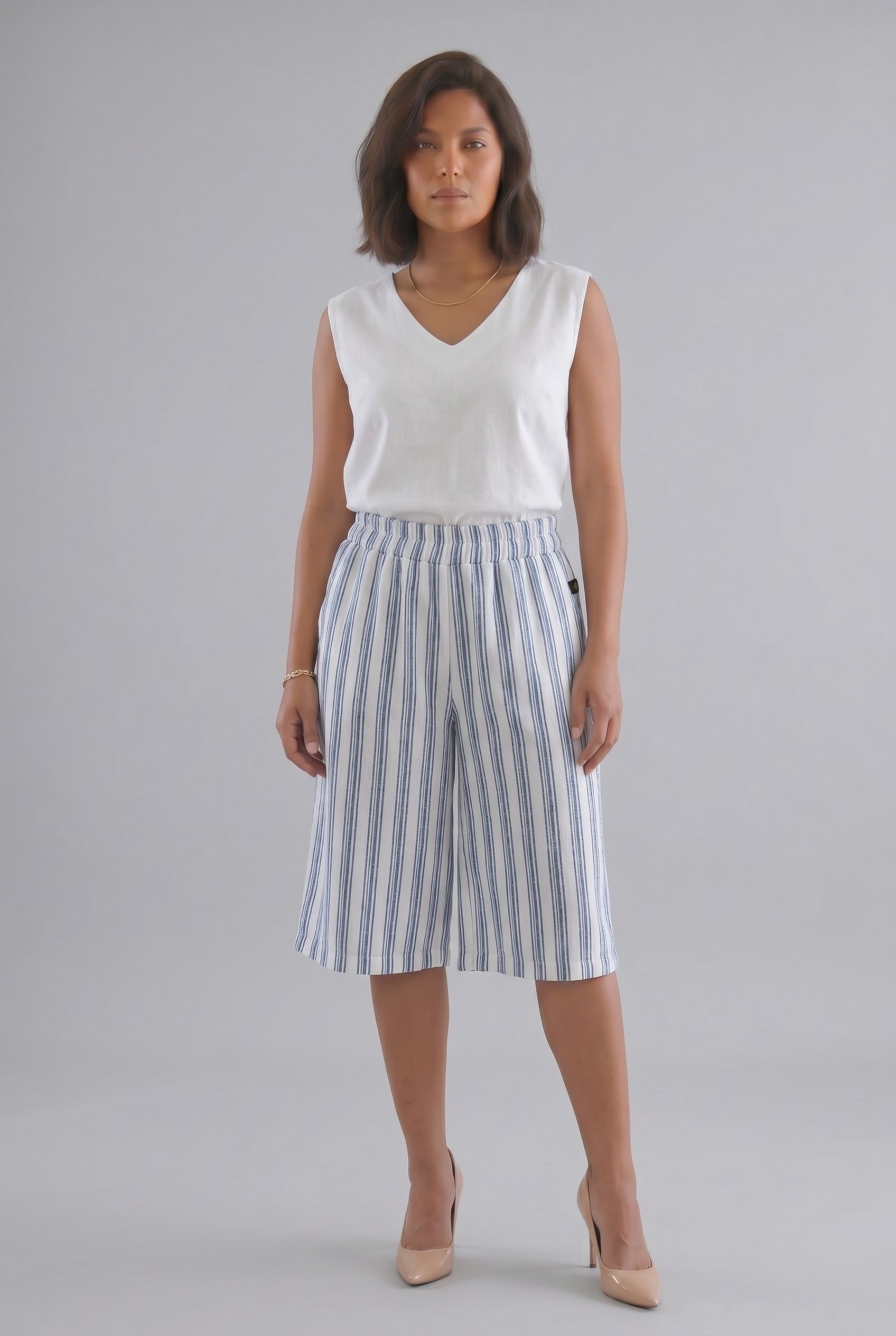 Παντελόνι Culottes Ριγέ