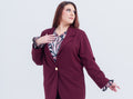 Plus size Κουστούμι Μπορντό κρεπ