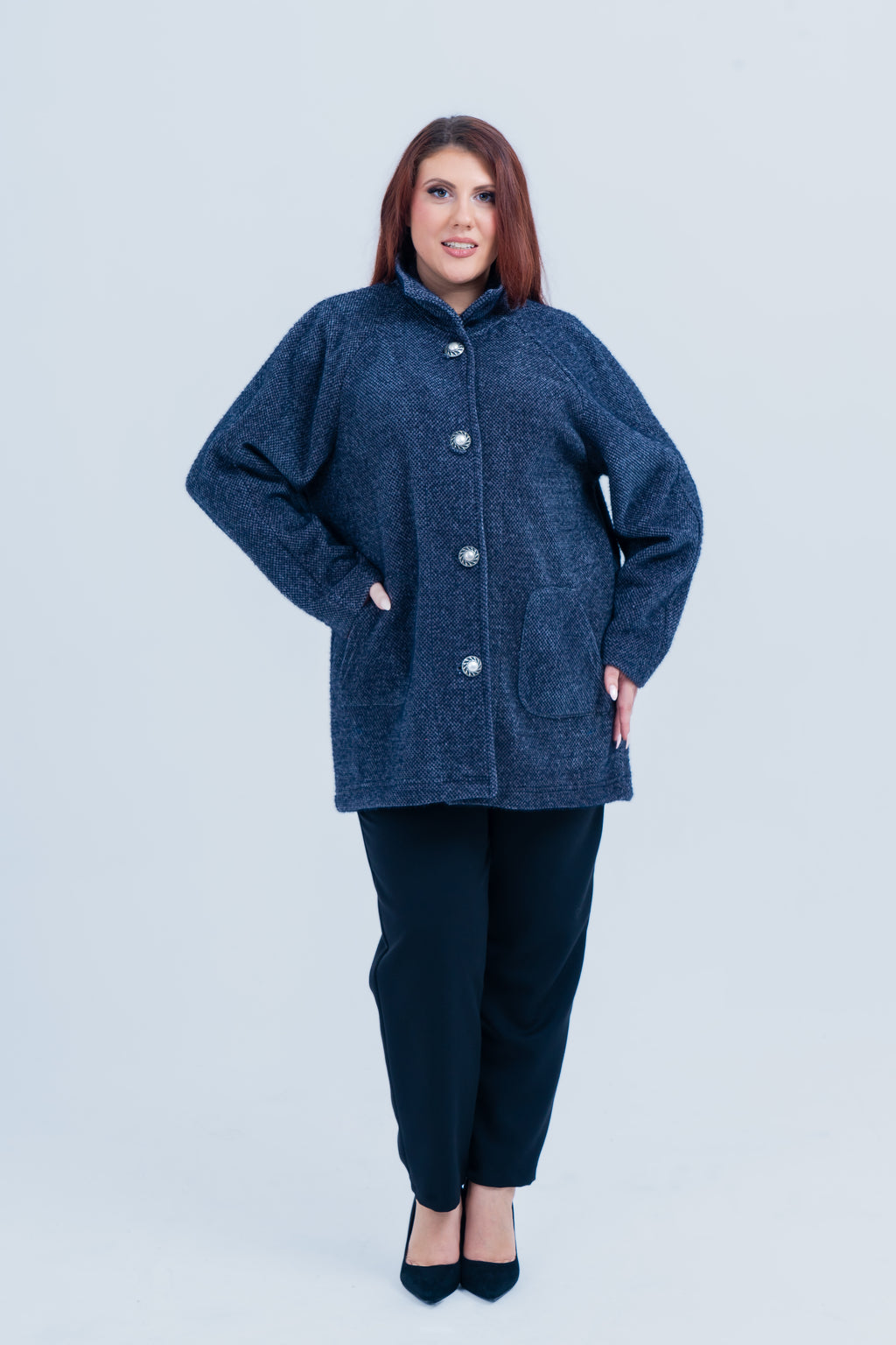 Plus size Ζακέτα Angora Grey