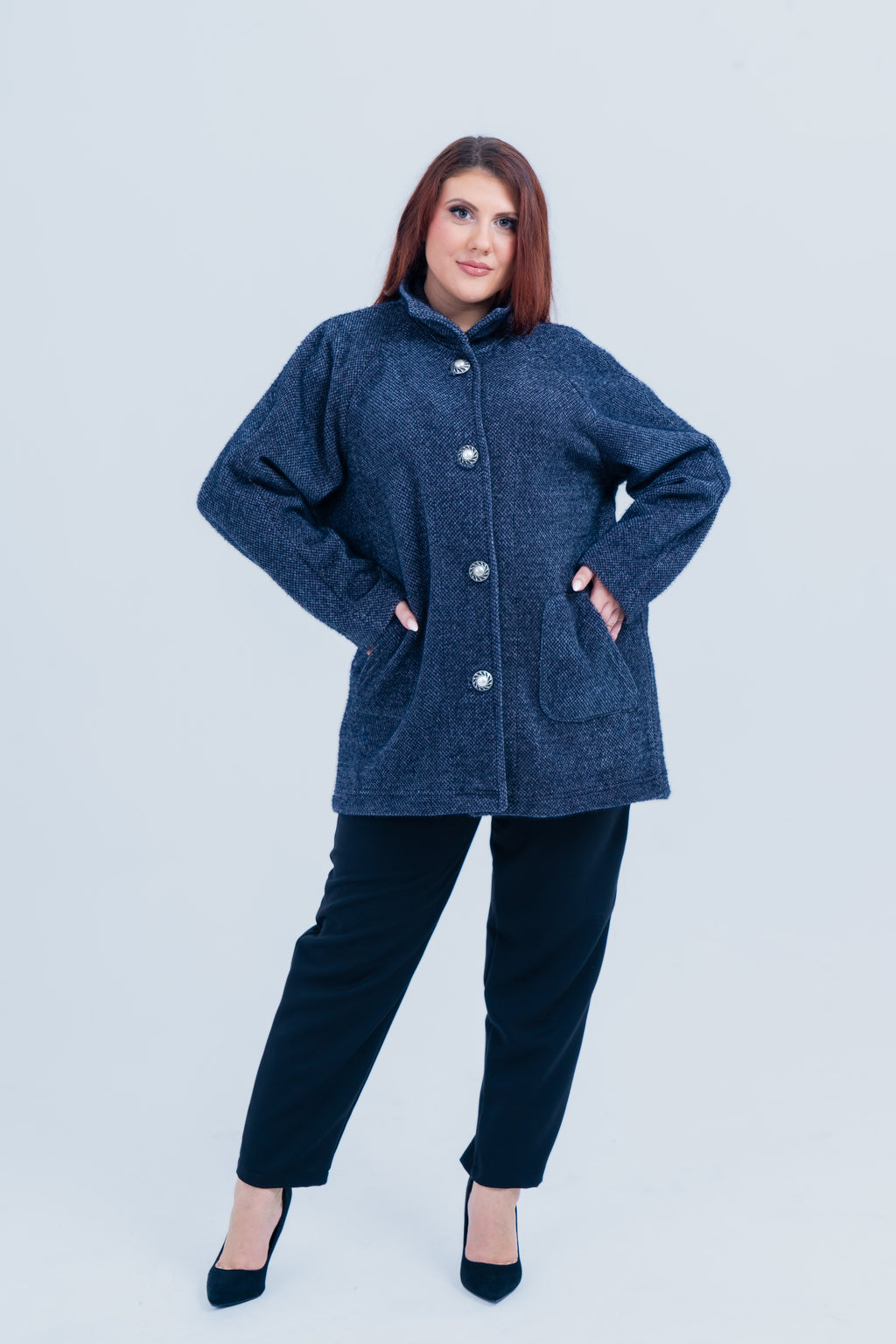 Plus size Ζακέτα Angora Grey