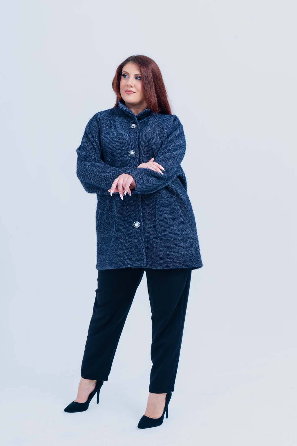 Plus size Ζακέτα Angora Grey