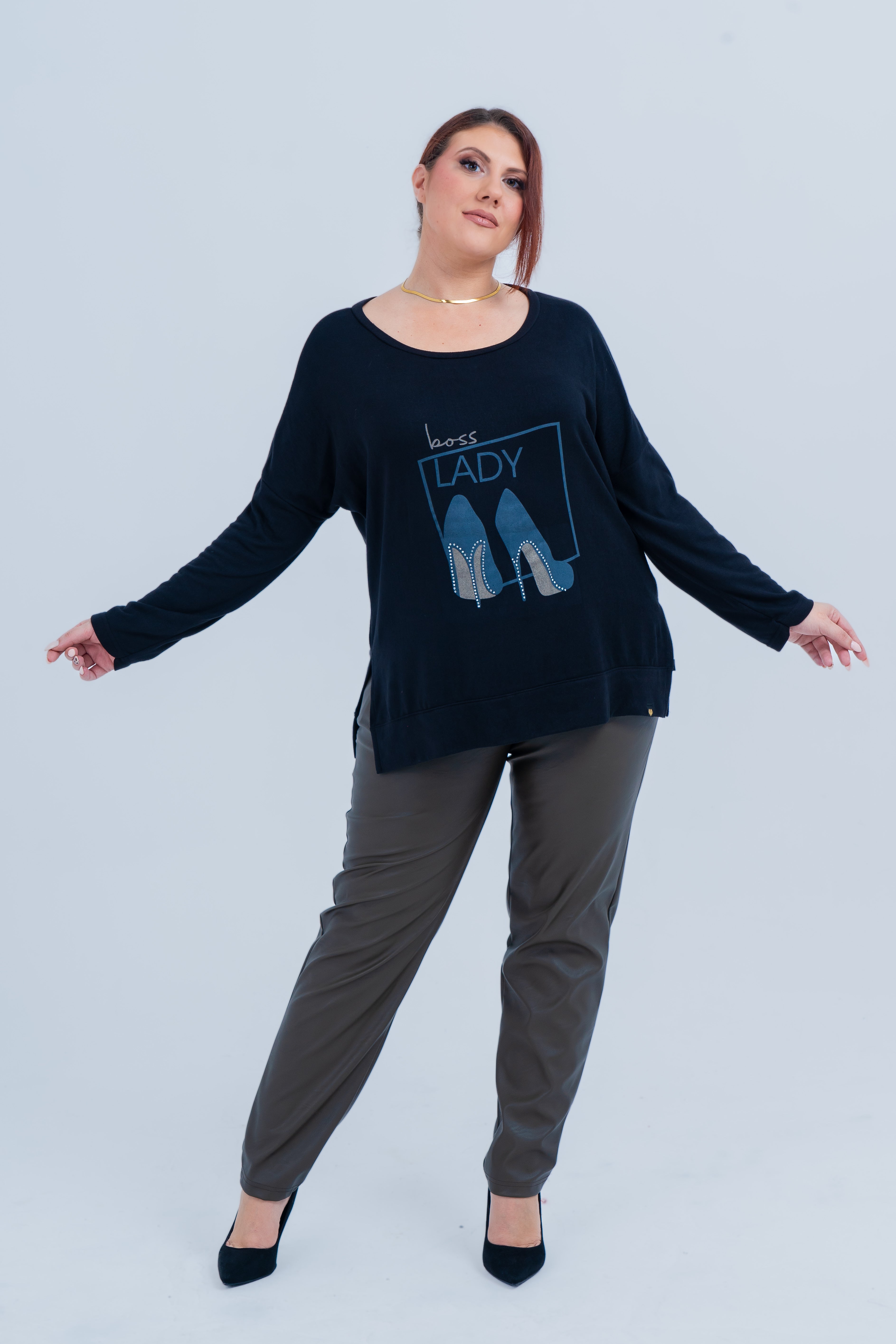 Μπλουζα Boss Lady Μαύρο