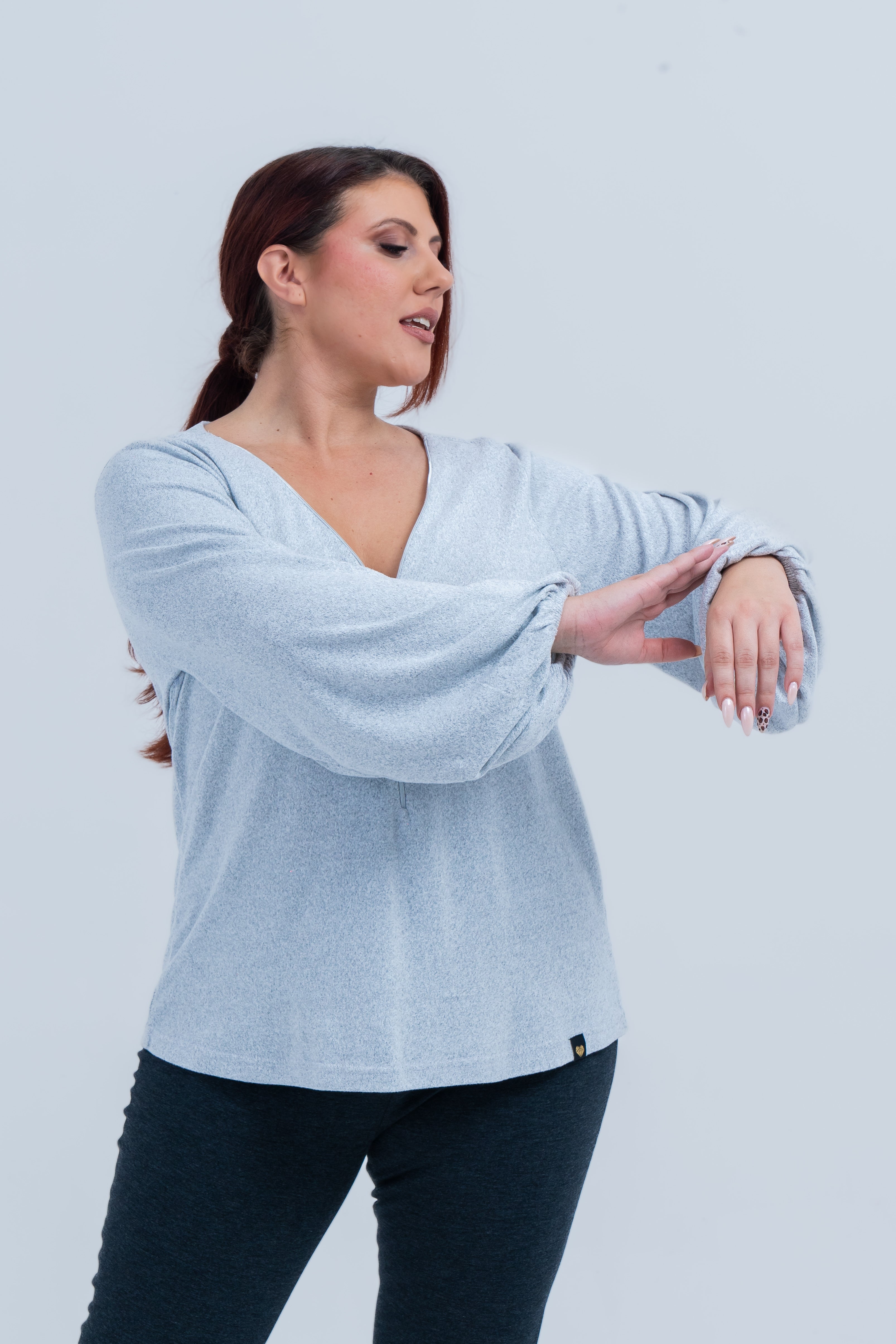 Μπλούζα Πλεκτή Chic minimal look Γκρι