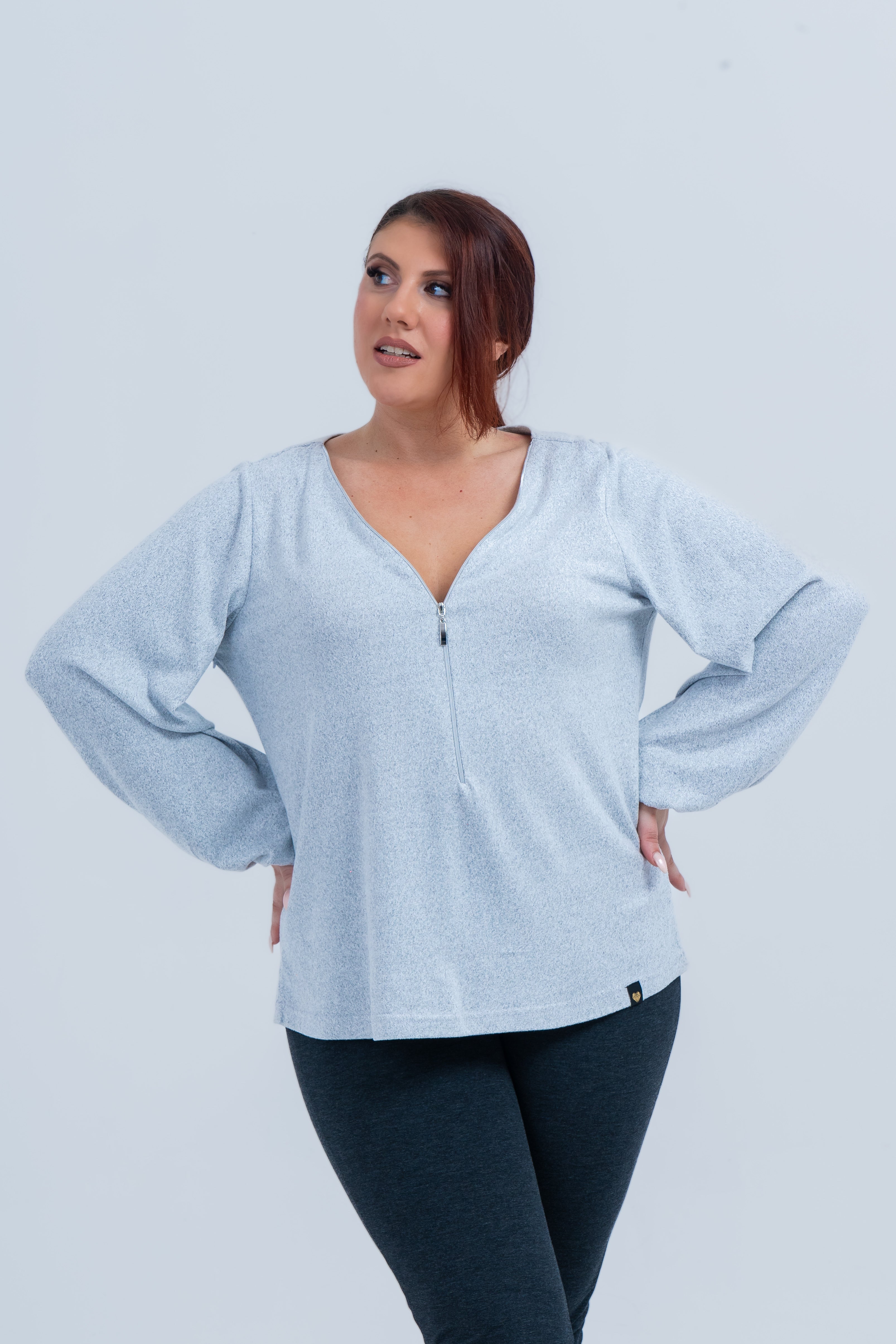 Μπλούζα Πλεκτή Chic minimal look Γκρι