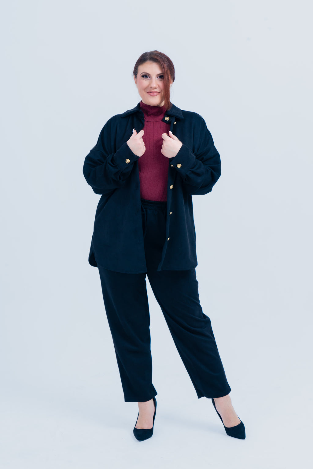 Plus size Πουκάμισο oversize Black