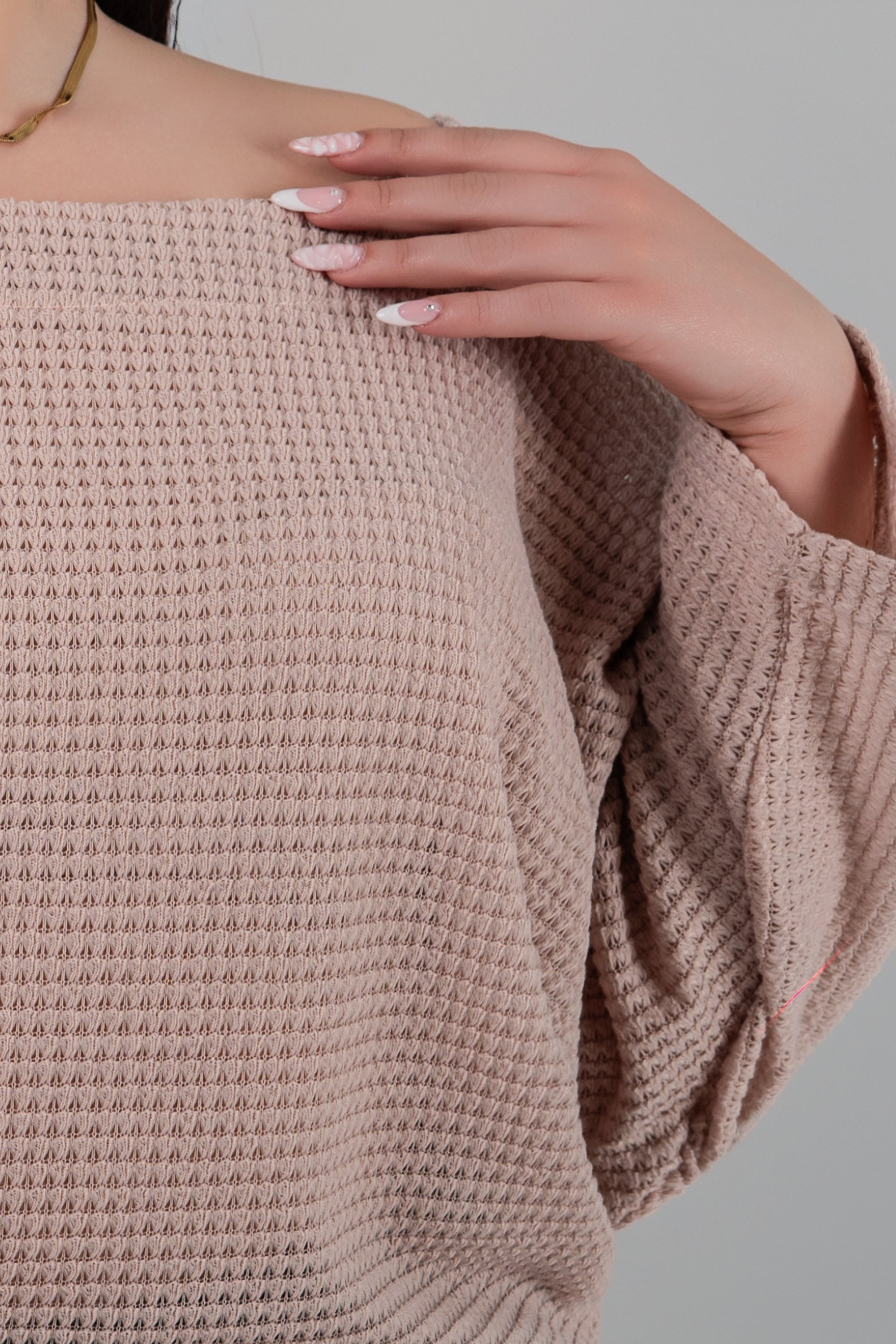 Plus size Auora πλεκτό μπλουζάκι ροζ