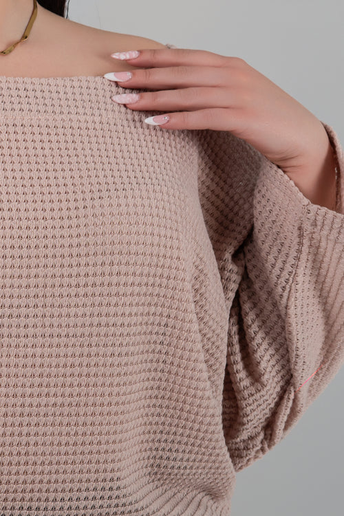 Plus size Auora πλεκτό μπλουζάκι ροζ