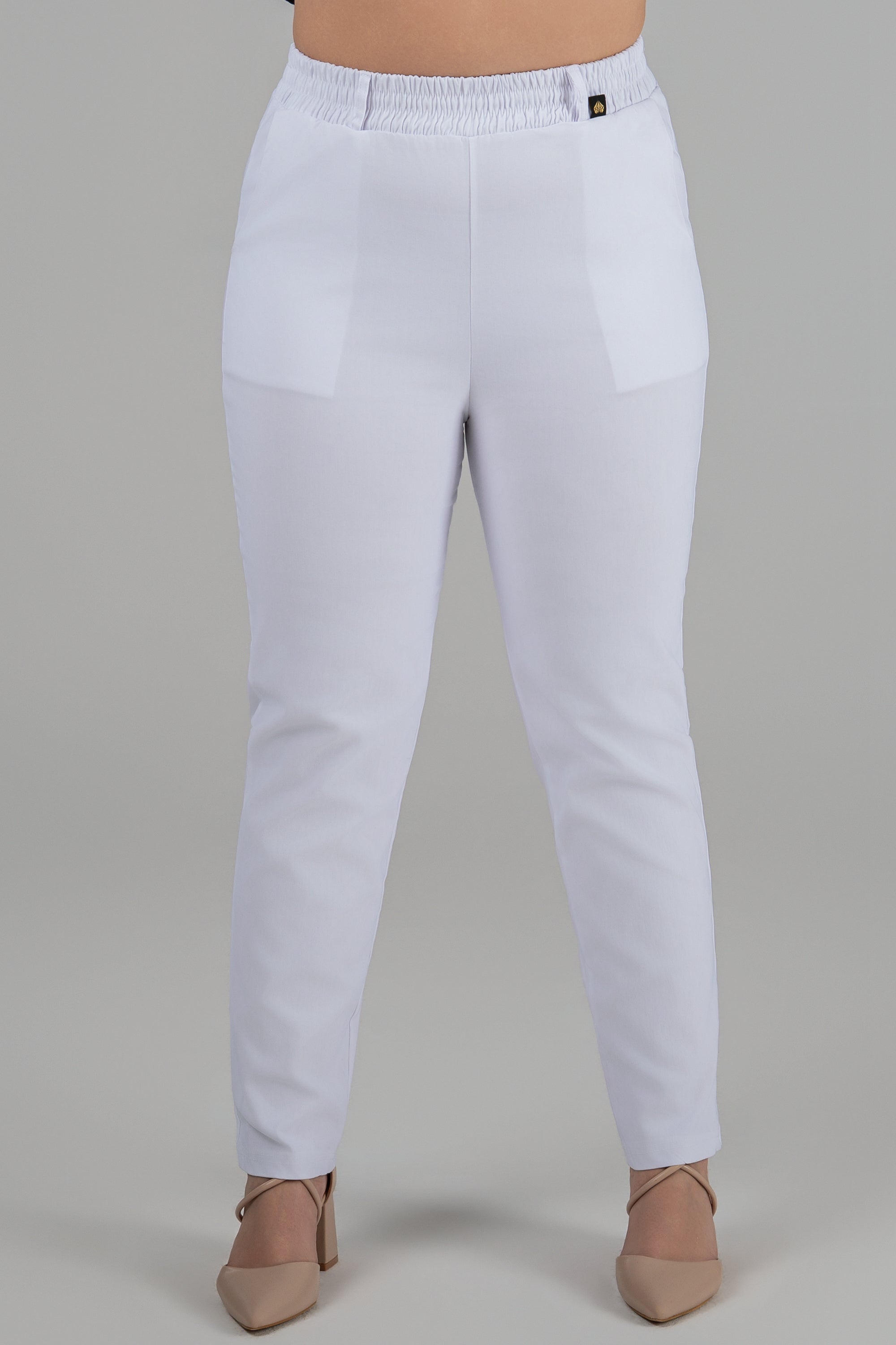 Plus size Essential fit παντελόνι λευκο