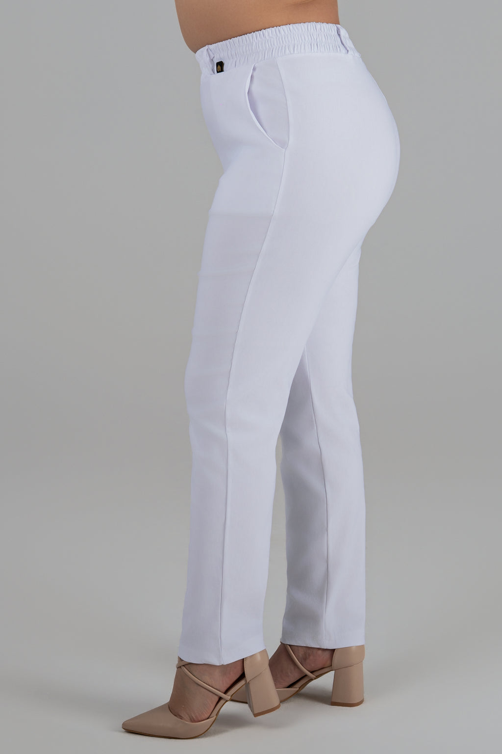 Plus size Essential fit παντελόνι λευκο