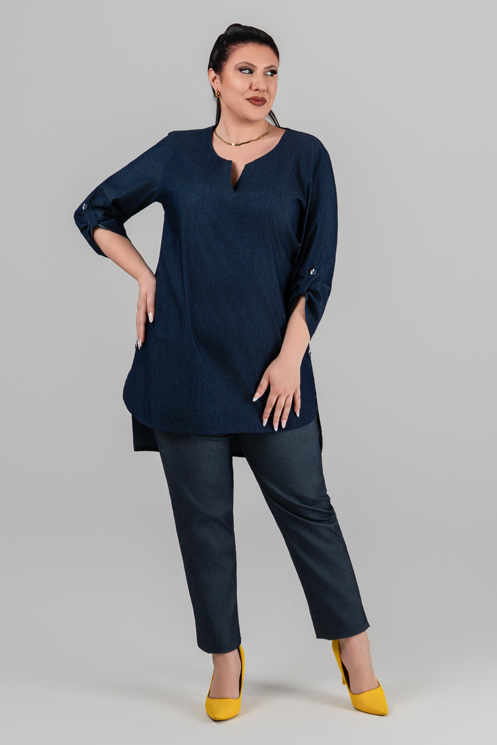 Plus size Πουκαμίσα τζιν