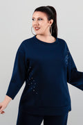 Plus size Mπλούζα over size blue marine