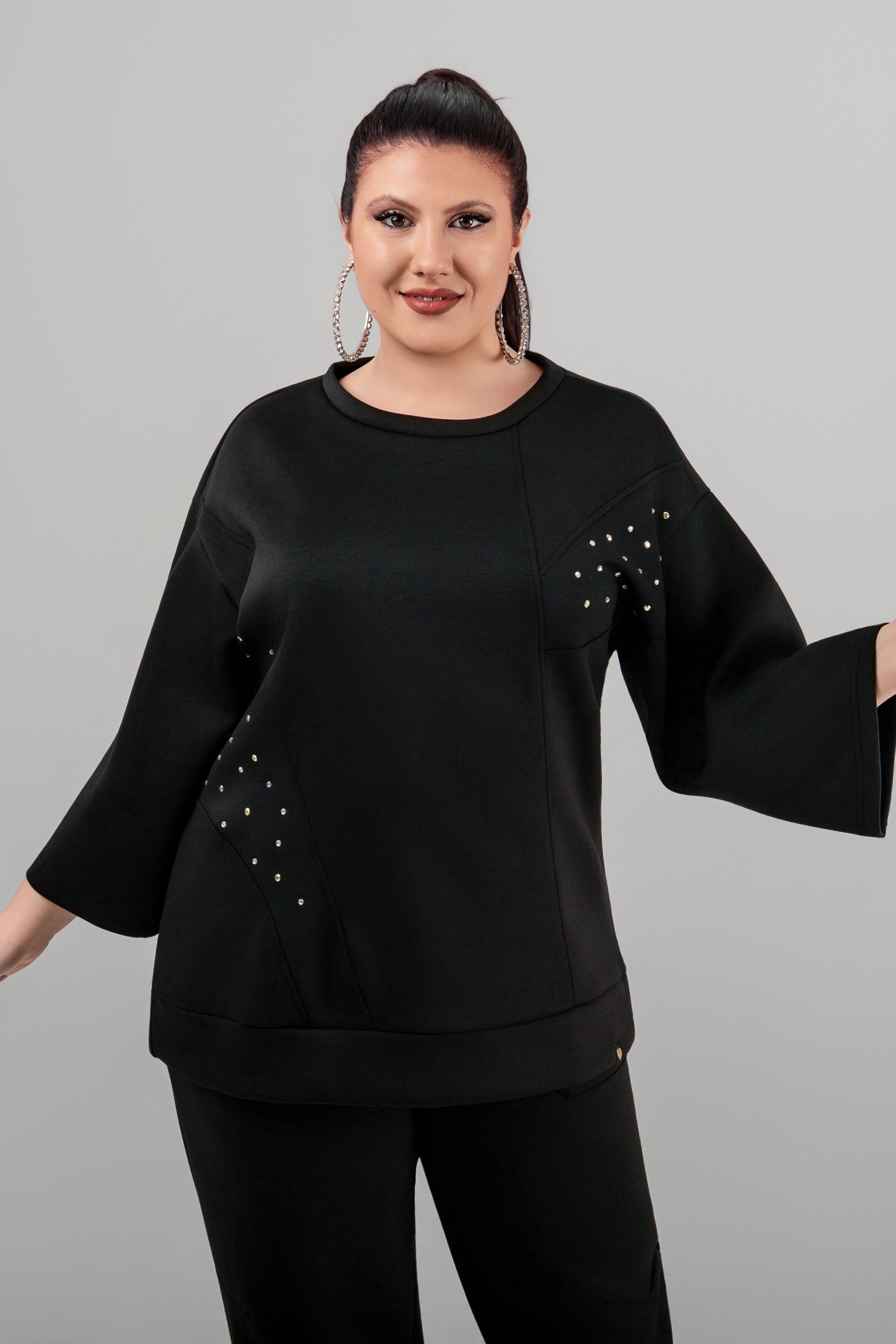 Plus size Mπλούζα over size black