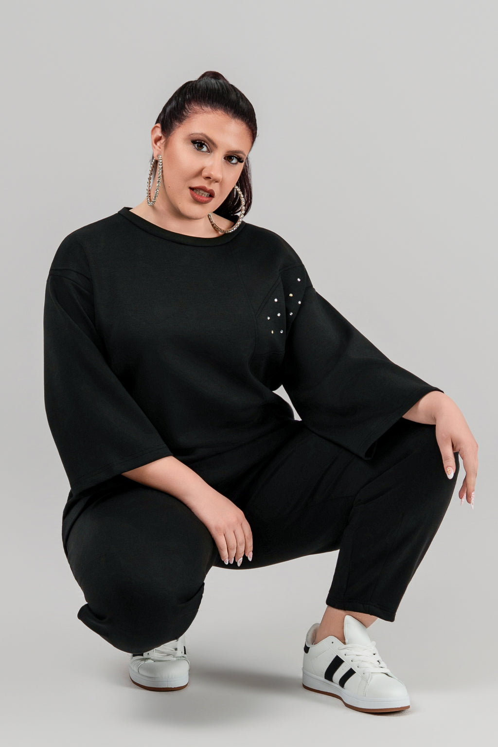 Plus size Mπλούζα over size black