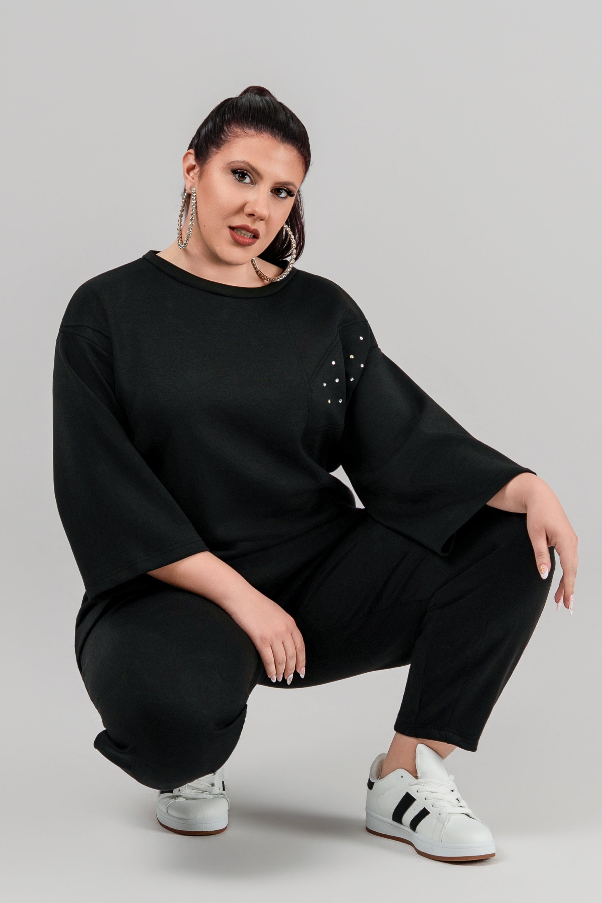 Plus size Mπλούζα over size black