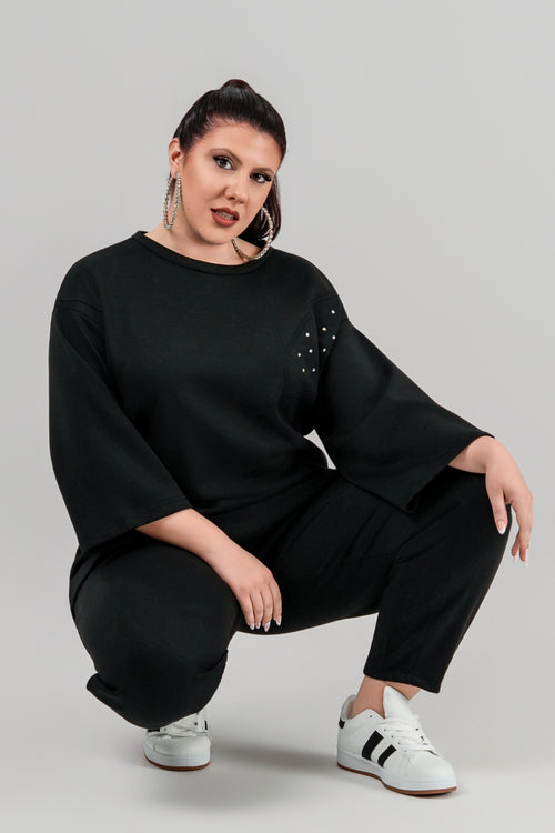 Plus size Mπλούζα over size black