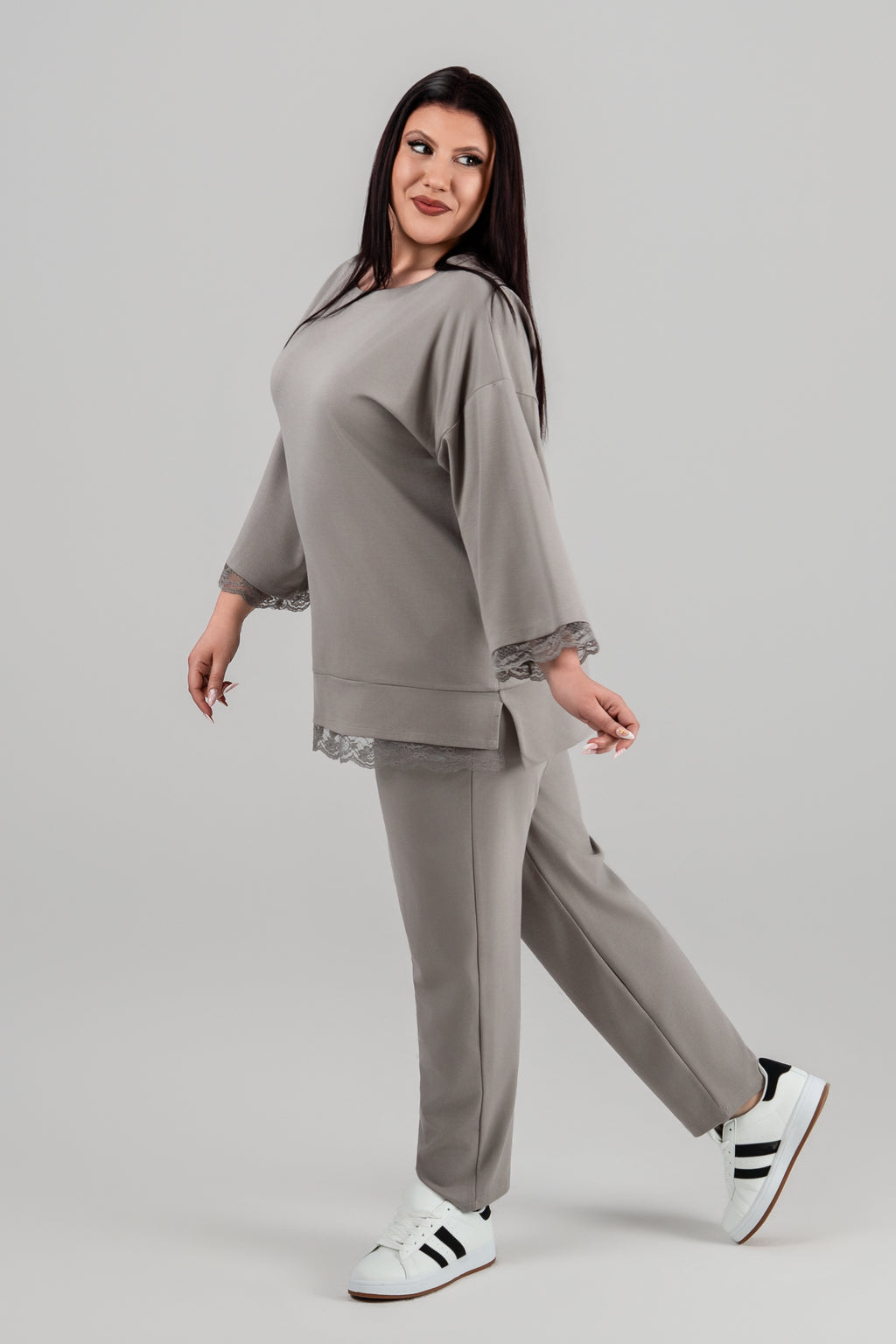 Plus size Valerie μπλούζα Γκρι