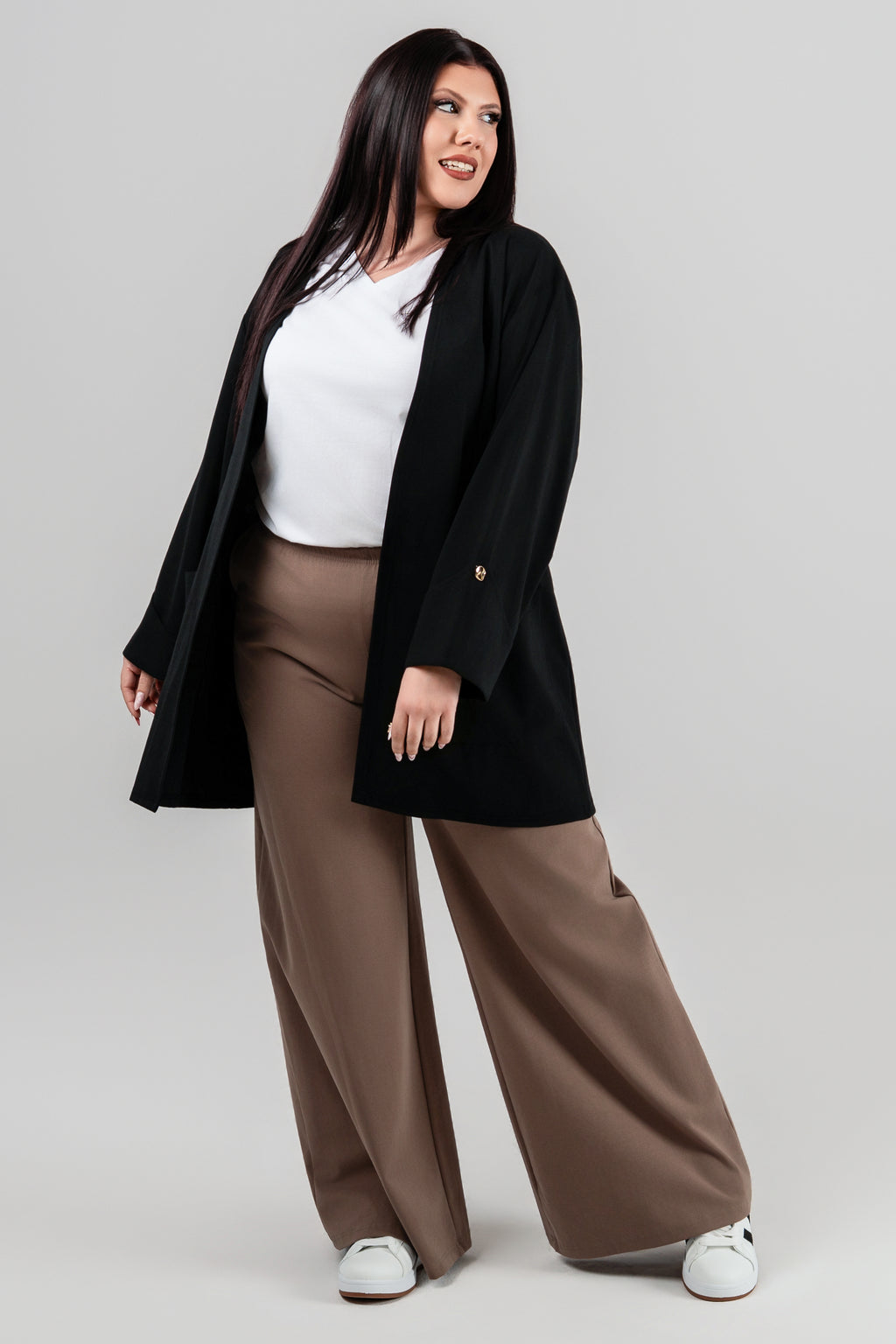 Plus size Wind παντελόνα καφε