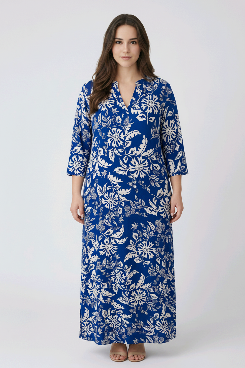 Blue Floral Maxi Dress