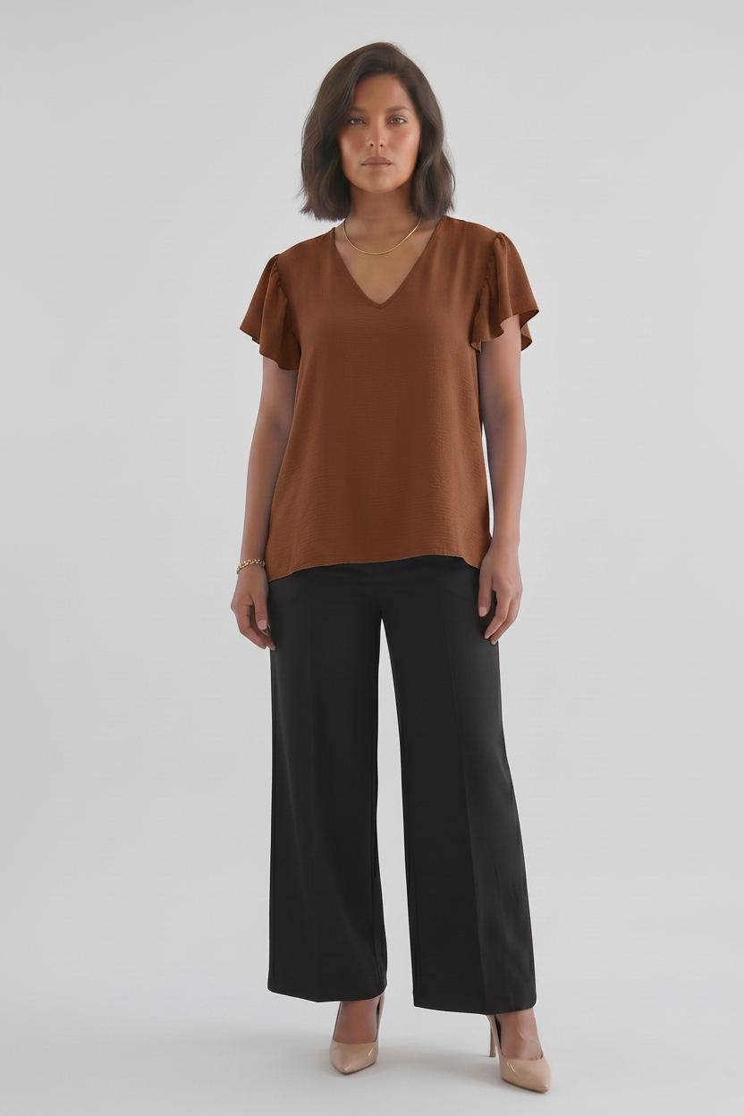 Καφέ Μπλούζα Plus Size