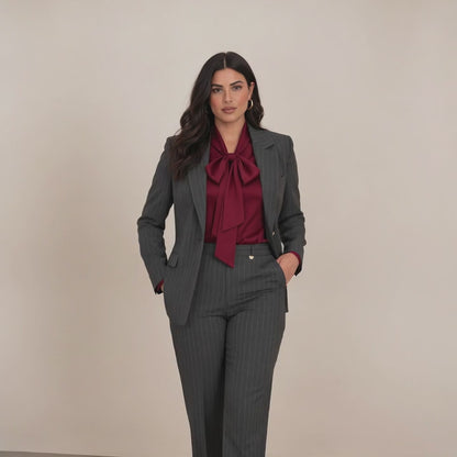 Γυναικείο plus size Κουστούμι Γκρι