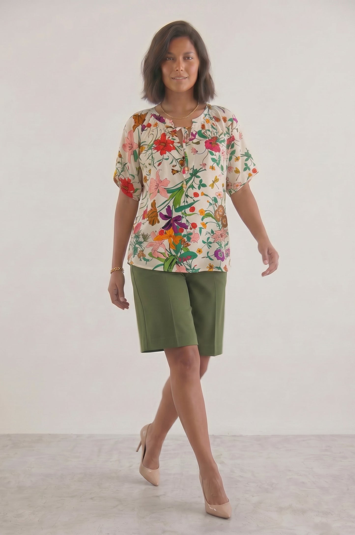 Γυναικεία Μπλούζα plus size με V  στο λαιμό