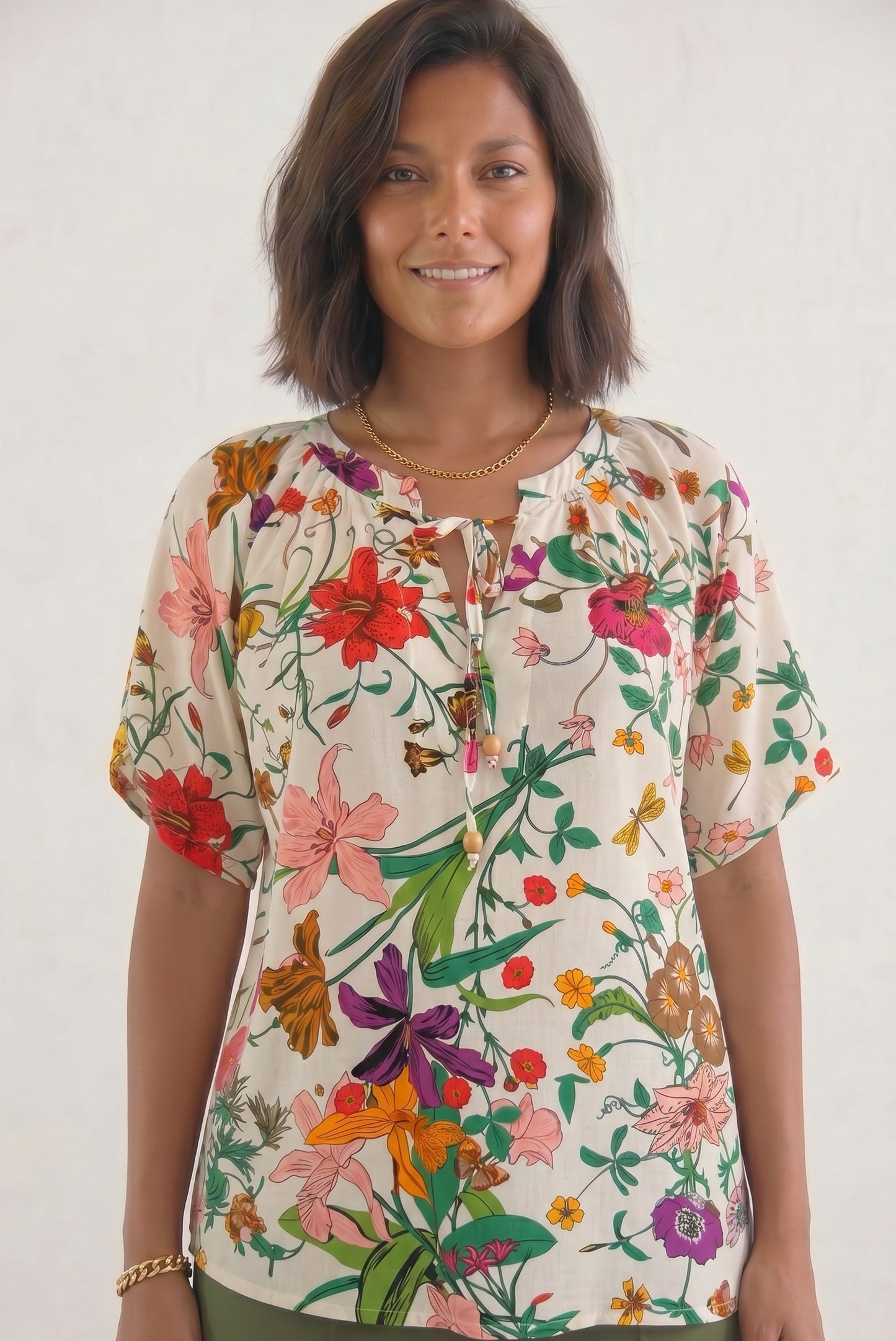 Γυναικεία Μπλούζα plus size με V  στο λαιμό